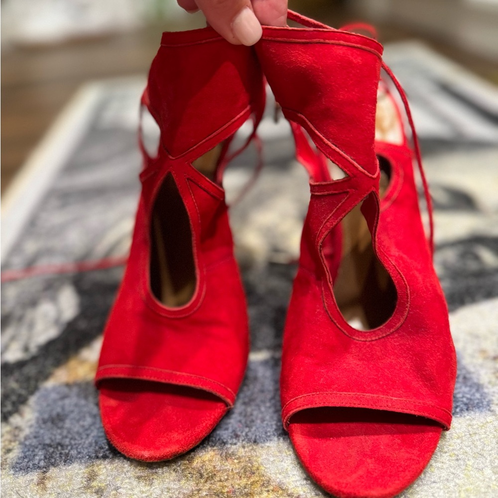 Aquazzura barely worn suede heels!